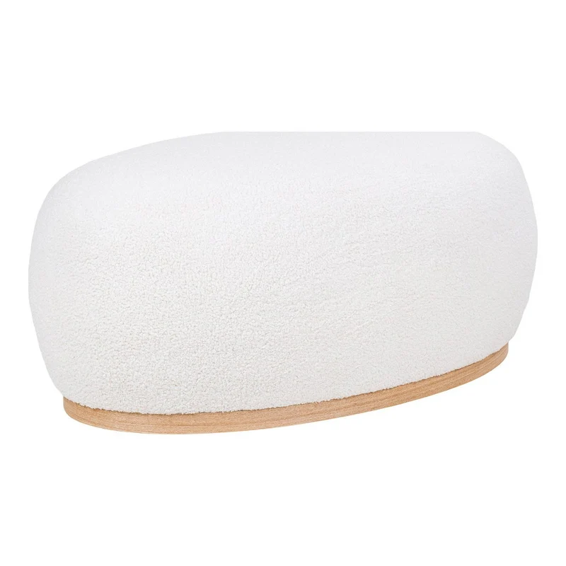 House Nordic Pouf Manhattan – Weiß, MDF/Kiefernholz/Schaum/Polyester, 88,5 × 54,5 × 36 cm