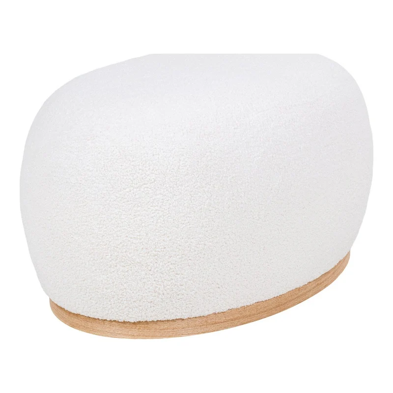 House Nordic Pouf Manhattan – Weiß, MDF/Kiefernholz/Schaum/Polyester, 88,5 × 54,5 × 36 cm