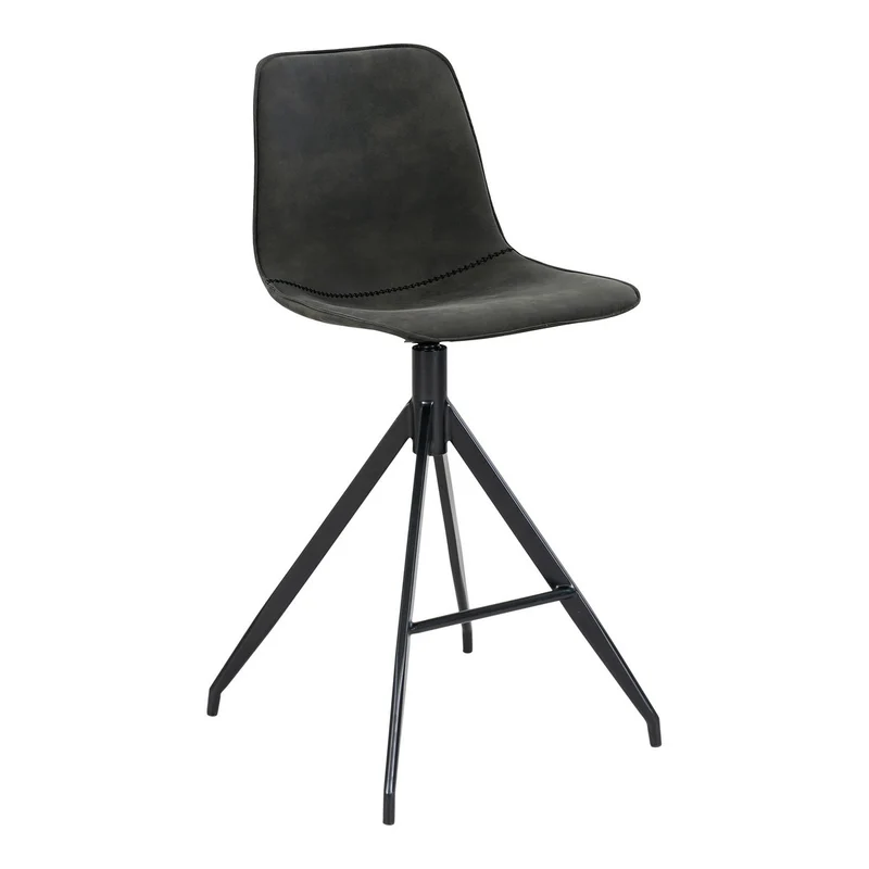 House Nordic Thekenstuhl Monaco – Grau, Mikrofaser/Stahl, 51 × 44 × 96 cm, 2er-Set