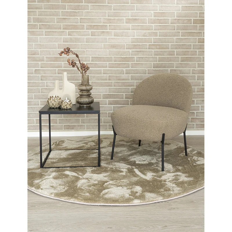 House Nordic Teppich Miami – Sand, 100 % Polyester, Ø 160 cm