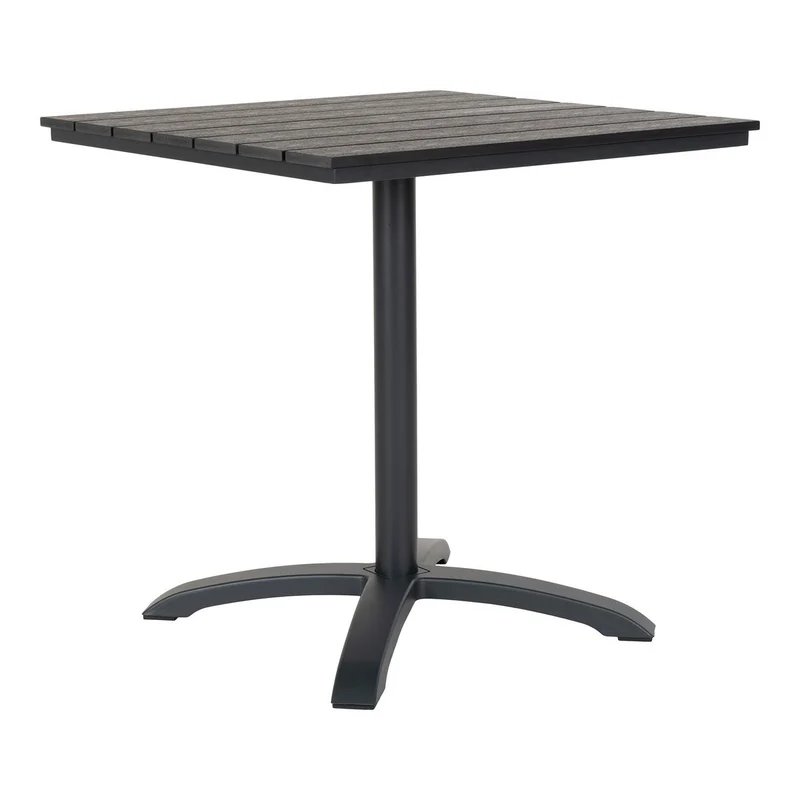 House Nordic Bistrotisch Chicago – Grau/Schwarz, Kunststoff/Aluminium, 70 × 70 × 72 cm