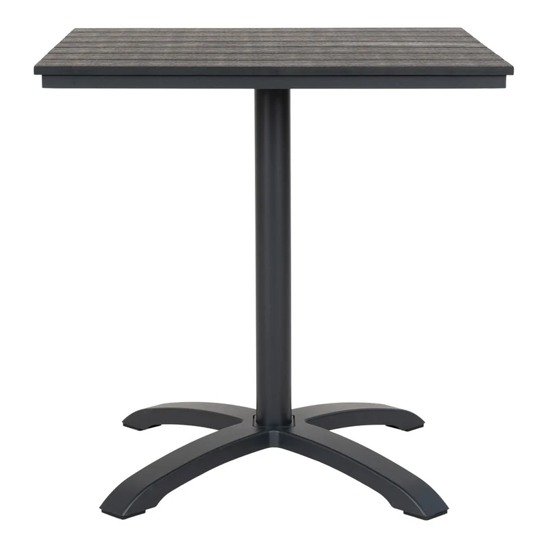 House Nordic Bistrotisch Chicago – Grau/Schwarz, Kunststoff/Aluminium, 70 × 70 × 72 cm
