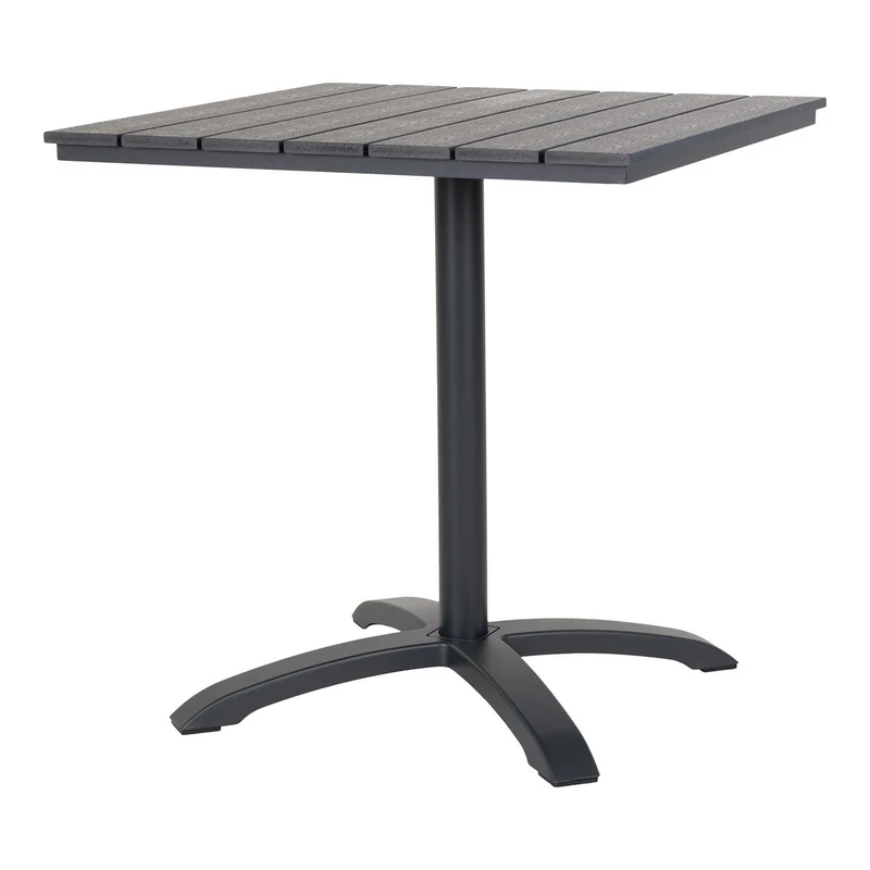 House Nordic Bistrotisch Chicago – Grau/Schwarz, Kunststoff/Aluminium, 70 × 70 × 72 cm