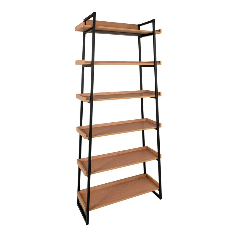 House Nordic Bücherregal Sakai – Esche, Stahl/Holz, 80 × 35 × 185 cm