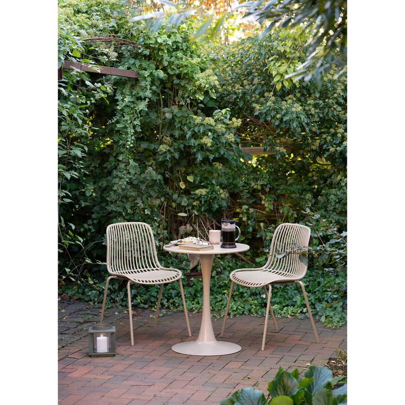 House Nordic Bistrotisch Meira – Stahl, Taupe, Ø 60 × 72 cm