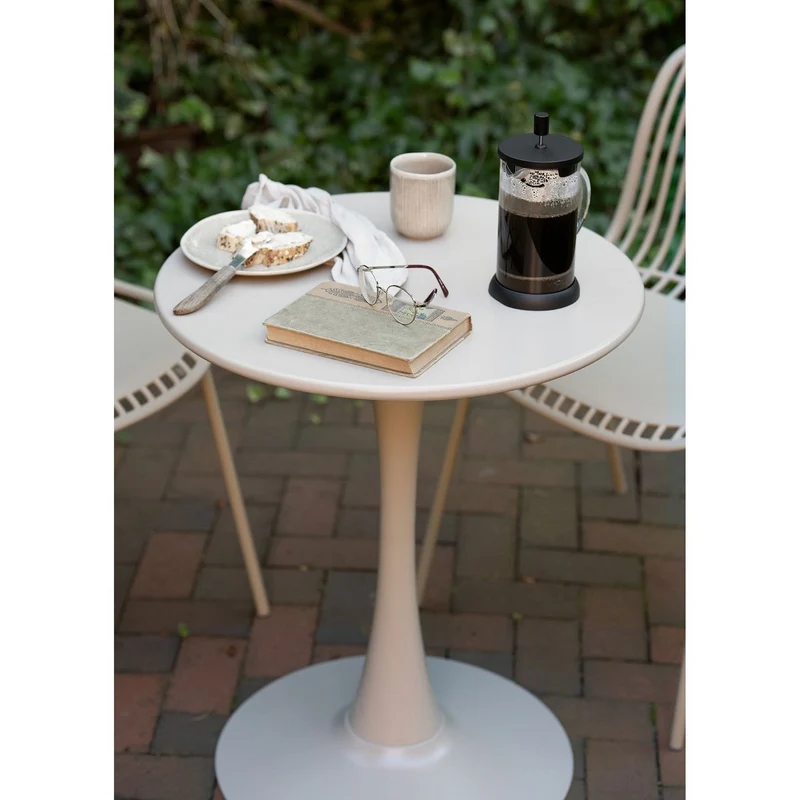 House Nordic Bistrotisch Meira – Stahl, Taupe, Ø 60 × 72 cm