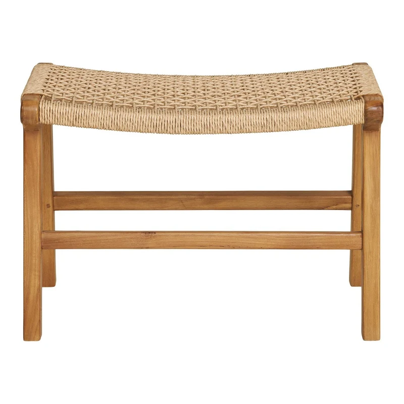 House Nordic Derby-Fußstütze – Braun, 60 × 40 × 42 cm, Rattan, Holz