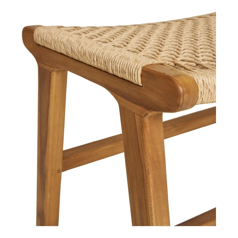 House Nordic Derby-Fußstütze – Braun, 60 × 40 × 42 cm, Rattan, Holz