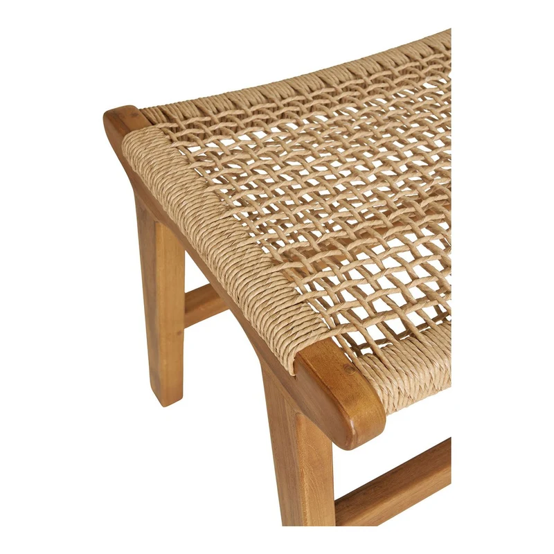 House Nordic Derby-Fußstütze – Braun, 60 × 40 × 42 cm, Rattan, Holz