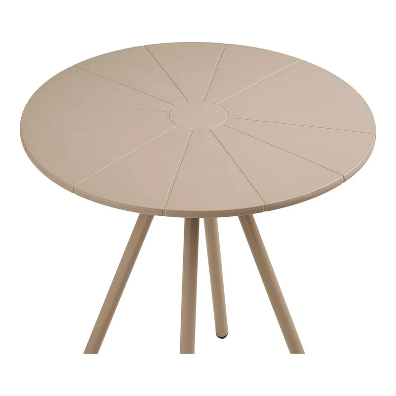 House Nordic Bistrotisch Barletta – Polypropylen/Stahl, Taupe, Ø 70 × 73,5 cm