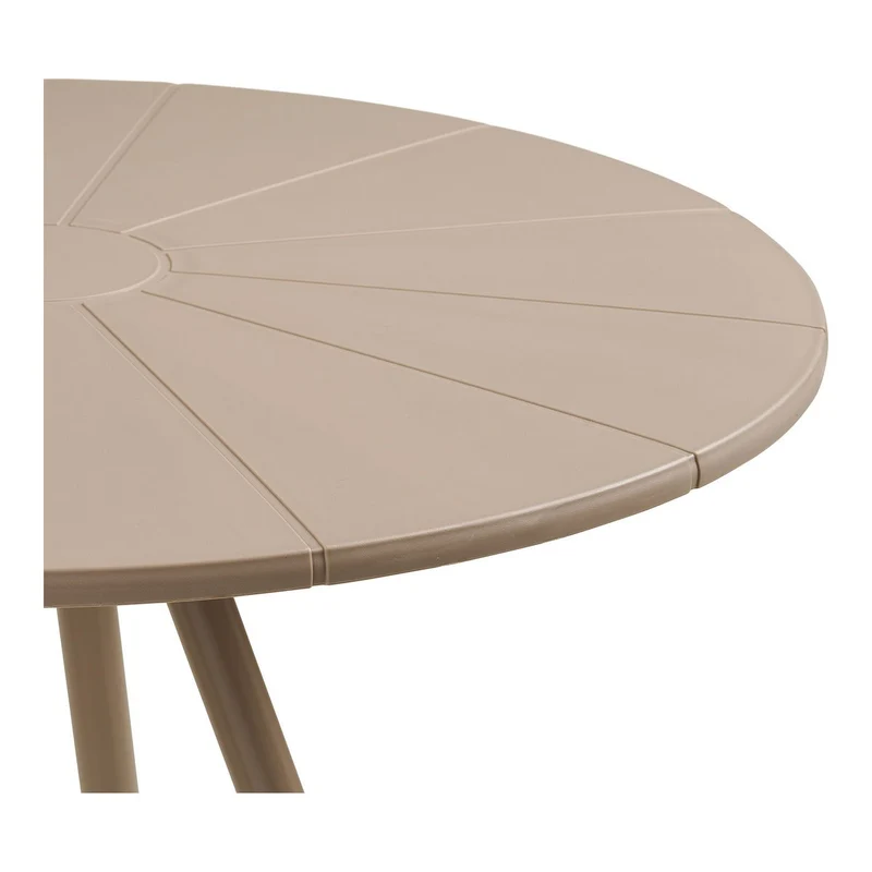 House Nordic Bistrotisch Barletta – Polypropylen/Stahl, Taupe, Ø 70 × 73,5 cm
