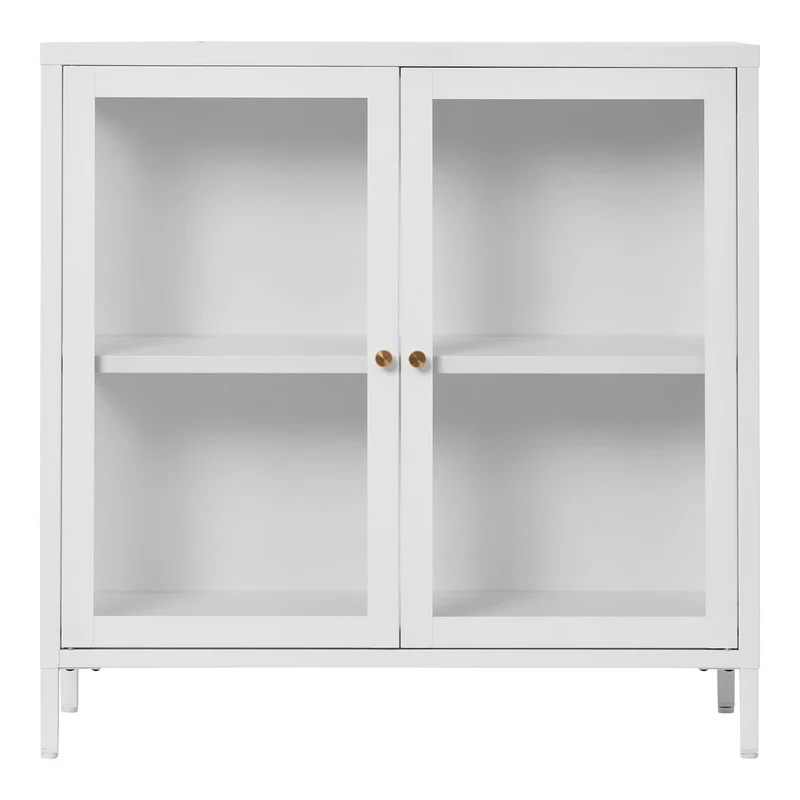 House Nordic Dalby-Kabinett – Weiß, 80 × 35 × 80 cm, Glas, Stahl