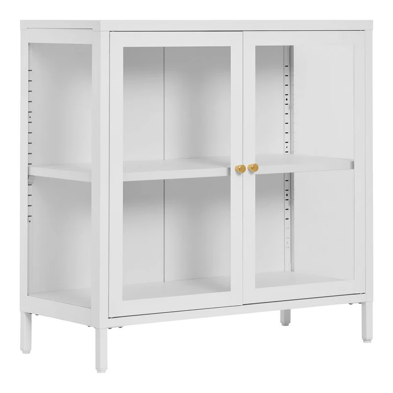 House Nordic Dalby-Kabinett – Weiß, 80 × 35 × 80 cm, Glas, Stahl