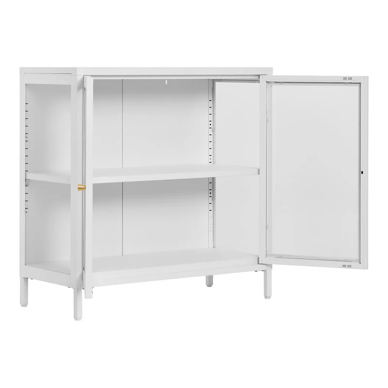 House Nordic Dalby-Kabinett – Weiß, 80 × 35 × 80 cm, Glas, Stahl