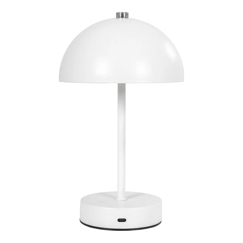 House Nordic LED-Tischleuchte Holt – wiederaufladbar, Weiß, 25 cm, Stahl