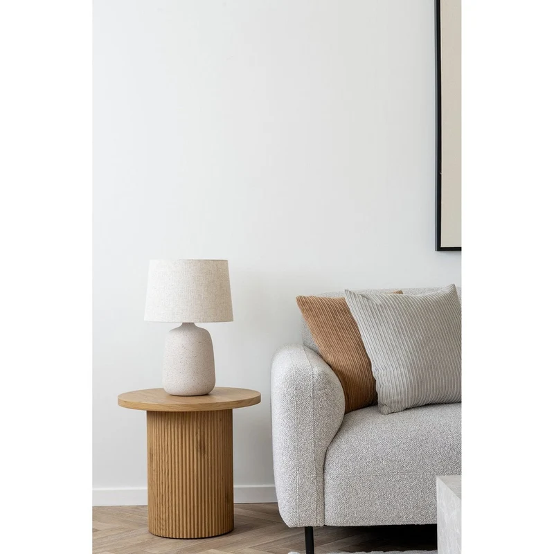 House Nordic Tischleuchte Croft – Keramik, Steinbeige, 47 cm