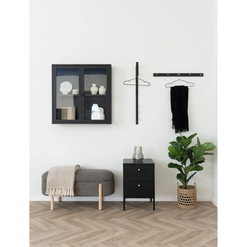 House Nordic Aufbewahrungsbank Branca – Braun/Natur, Bouclé, 98 × 41 × 48 cm