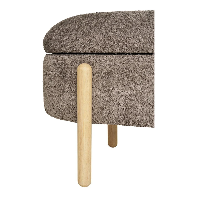 House Nordic Aufbewahrungsbank Branca – Braun/Natur, Bouclé, 98 × 41 × 48 cm