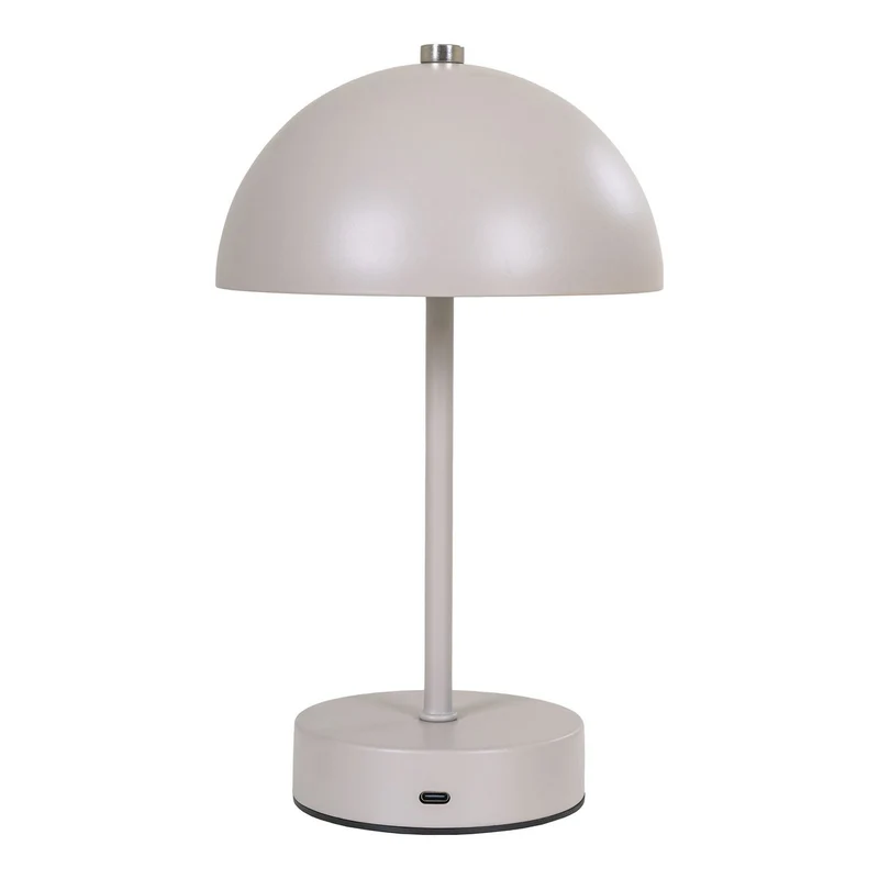 House Nordic LED-Tischleuchte Holt – wiederaufladbar, Sand, 25 cm, Metall / Stahl