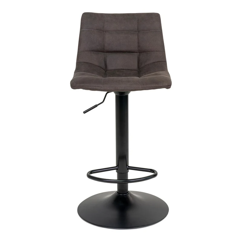 House Nordic Barstuhl Middelfart – Dunkelgrau, Mikrofaser, schwarze Metallbeine, 43 × 43 × 88 cm/108 cm, 2er-Set