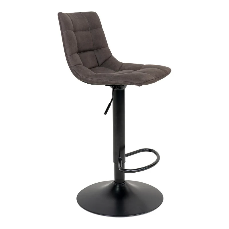 House Nordic Barstuhl Middelfart – Dunkelgrau, Mikrofaser, schwarze Metallbeine, 43 × 43 × 88 cm/108 cm, 2er-Set