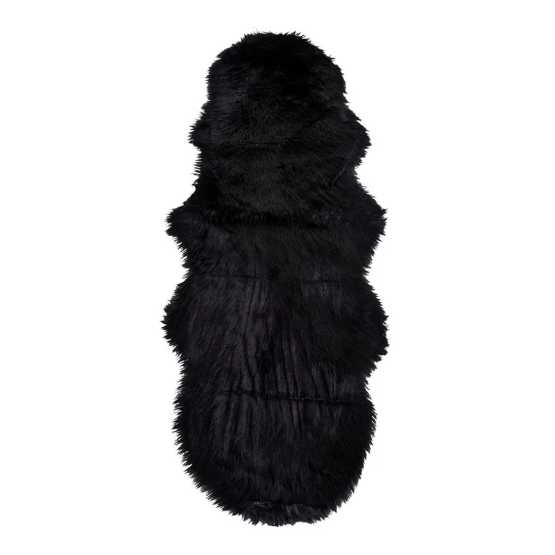 House Nordic Künstliches Lammfell – Schwarz, Polyester, 60 × 180 cm