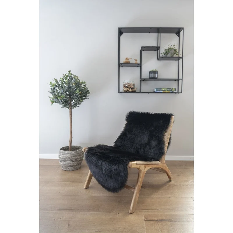 House Nordic Künstliches Lammfell – Schwarz, Polyester, 60 × 180 cm