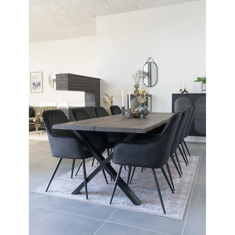 House Nordic Spiegel Trapani – Schwarz, Stahl/Kunstleder, 35 × 60 cm