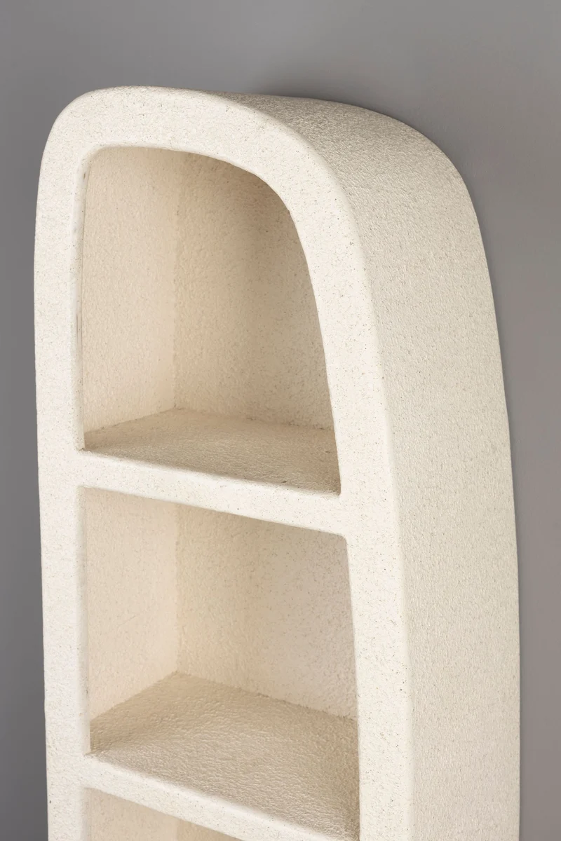 Dutchbone Wandregal Veda 3 Ablagen – Beige, Recycelter Marmor, 38 × 23 × 120 cm