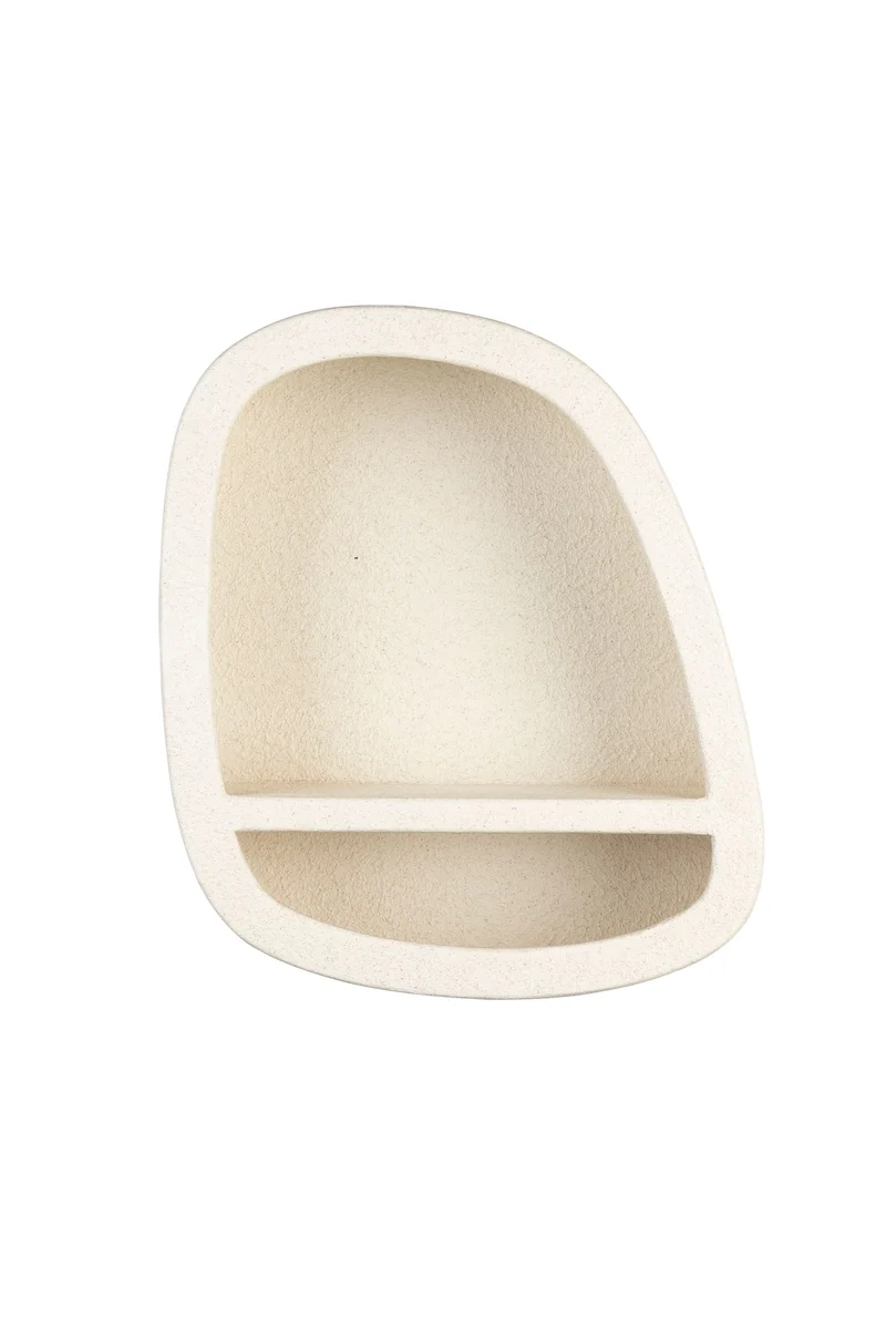 Dutchbone Wandregal Veda 1 Ablage M – Beige, Recycelter Marmor, 23 × 53 × 61 cm