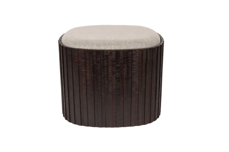 Dutchbone Pouf Storage Bay Low – Braun, Teakholz, 50 × 52 × 39 cm
