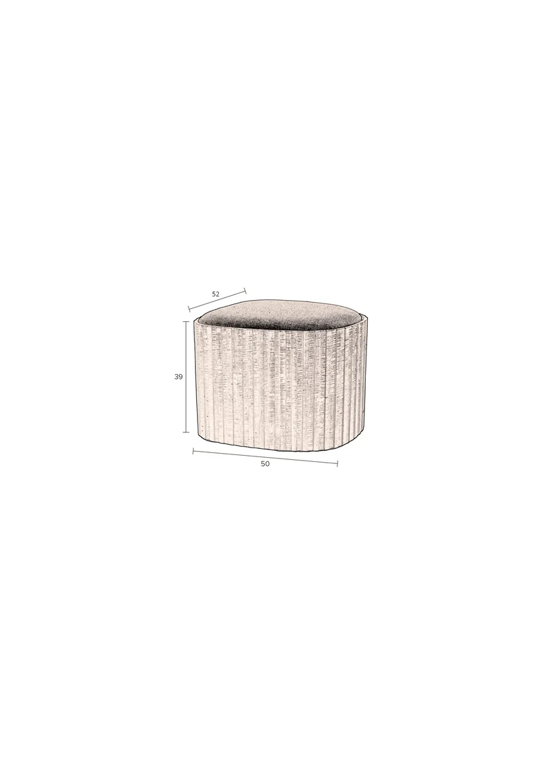 Dutchbone Pouf Storage Bay Low – Braun, Teakholz, 50 × 52 × 39 cm
