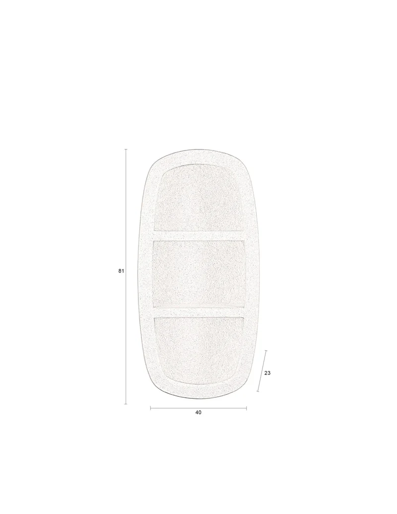 Dutchbone Wandregal Veda 2 Ablagen – Beige, Recycelter Marmor, 23 × 40 × 81 cm