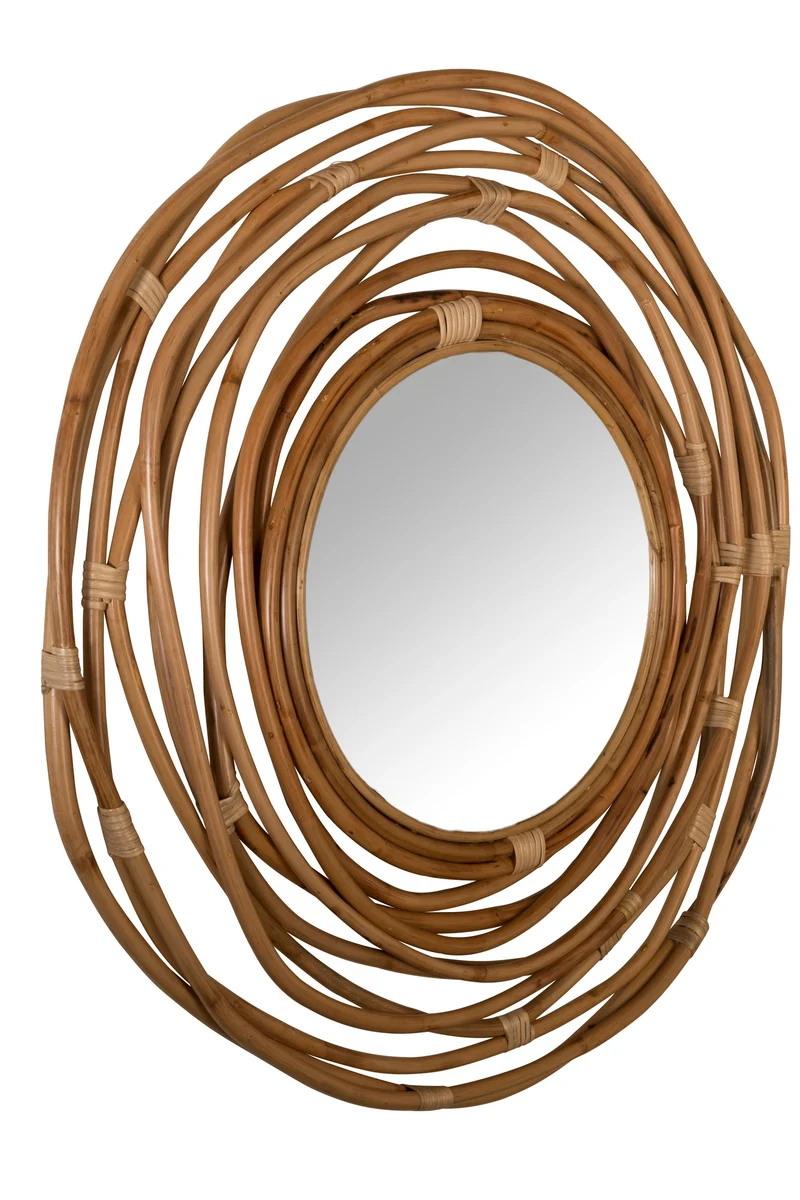 Dutchbone Spiegel Kubu – Braun, Rattan, 75 × 75 × 3,2 cm