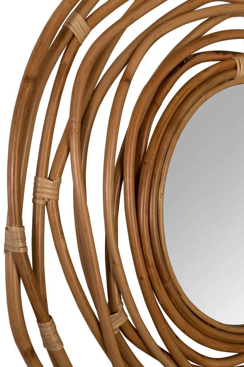 Dutchbone Spiegel Kubu – Braun, Rattan, 75 × 75 × 3,2 cm