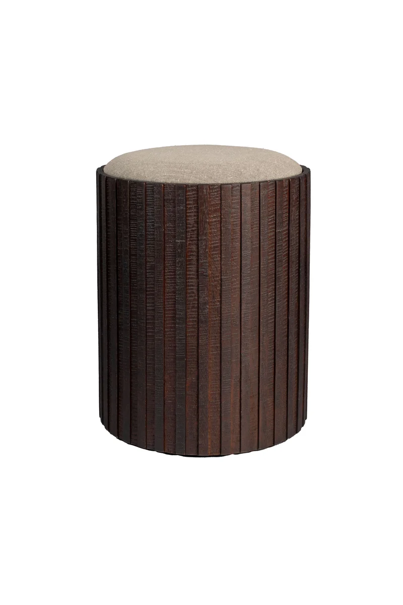 Dutchbone Pouf Storage Bay High – Braun, Teakholz, 40 × 40 × 48 cm