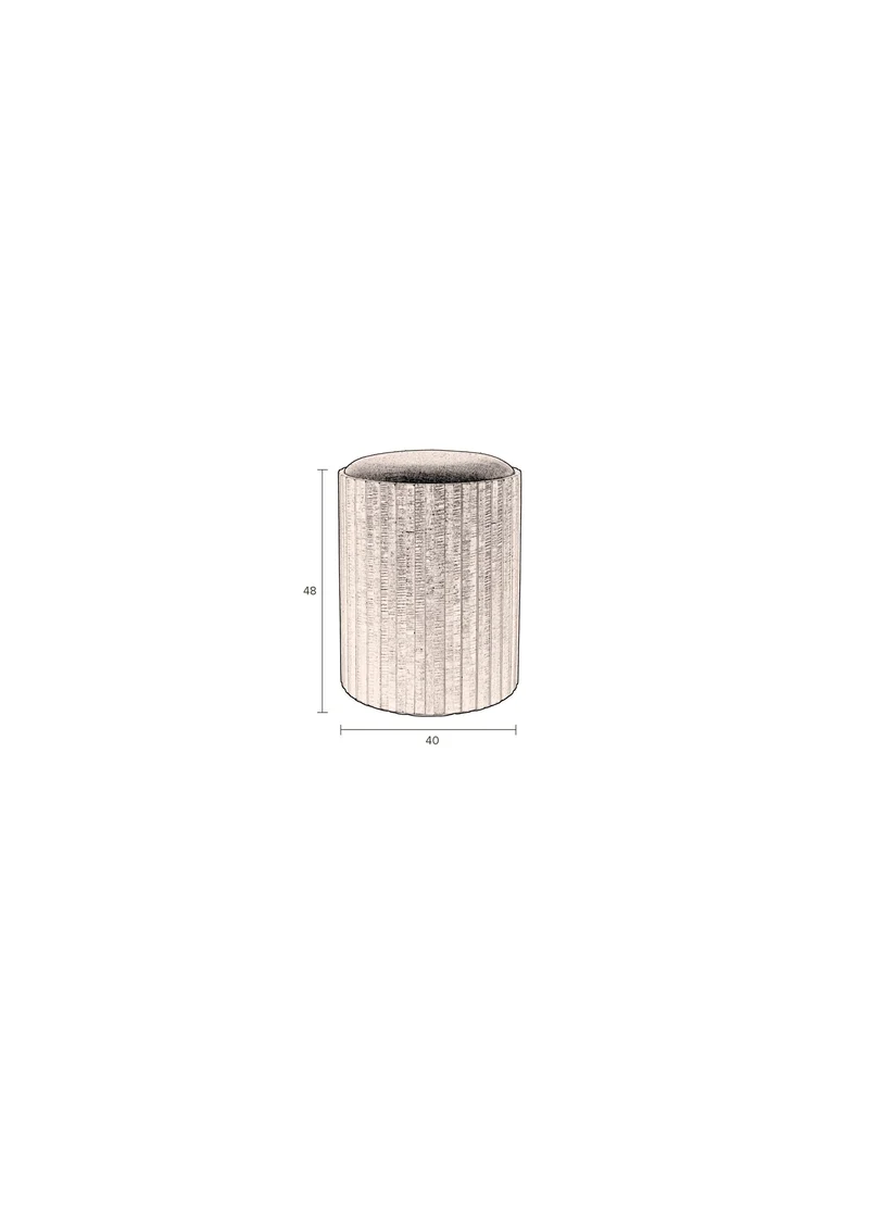 Dutchbone Pouf Storage Bay High – Braun, Teakholz, 40 × 40 × 48 cm