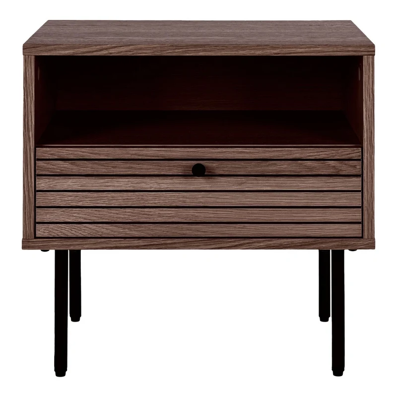 House Nordic Beistelltisch Kyoto – Schwarz, 50 × 40 × 50 cm, Holz, Metall