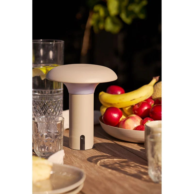 House Nordic Ramsey LED-Lampe – wiederaufladbar, beige, Stahl, 18 × 18 × 21,5 cm