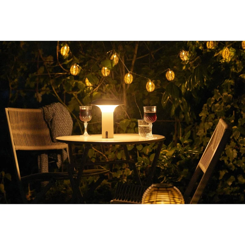 House Nordic Ramsey LED-Lampe – wiederaufladbar, beige, Stahl, 18 × 18 × 21,5 cm