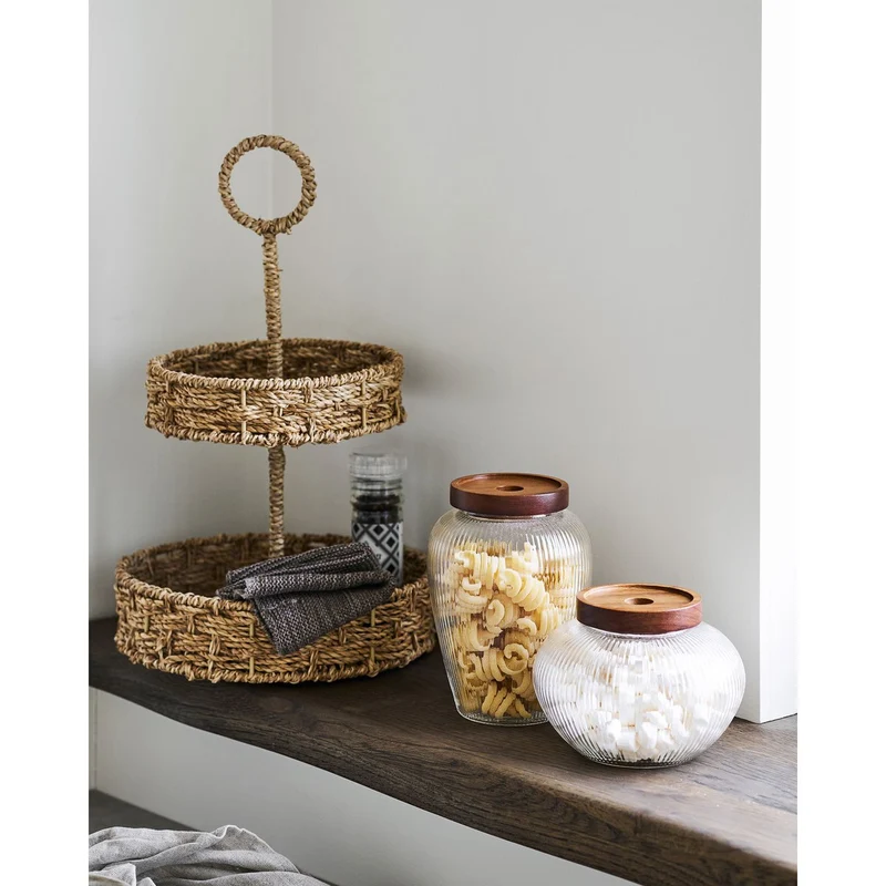 House Nordic Tablett Rifbjerg – Seegras, Natur, Ø 25 × 40,5 cm