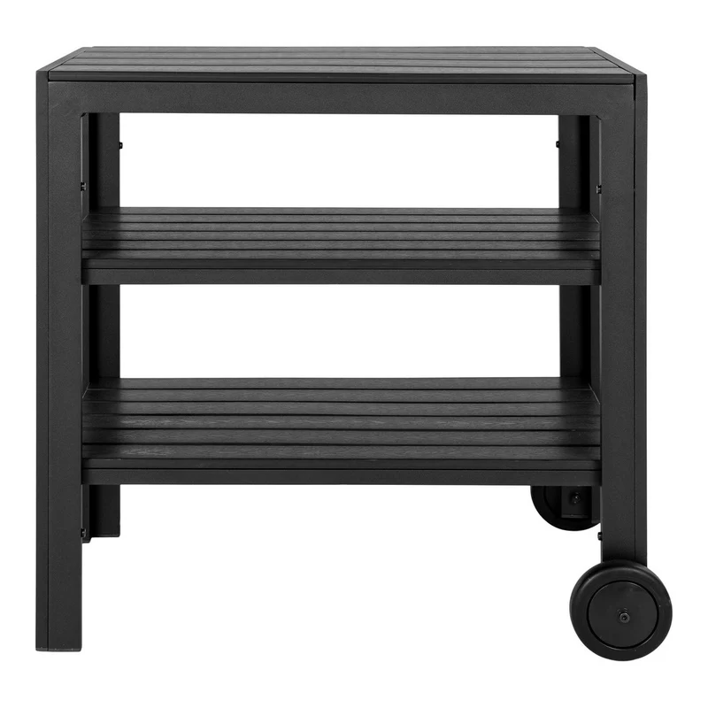 House Nordic Servierwagen Taormina – Aluminium/Kunststoff, Schwarz, 3 Ablagen, 45 × 75 × 75 cm