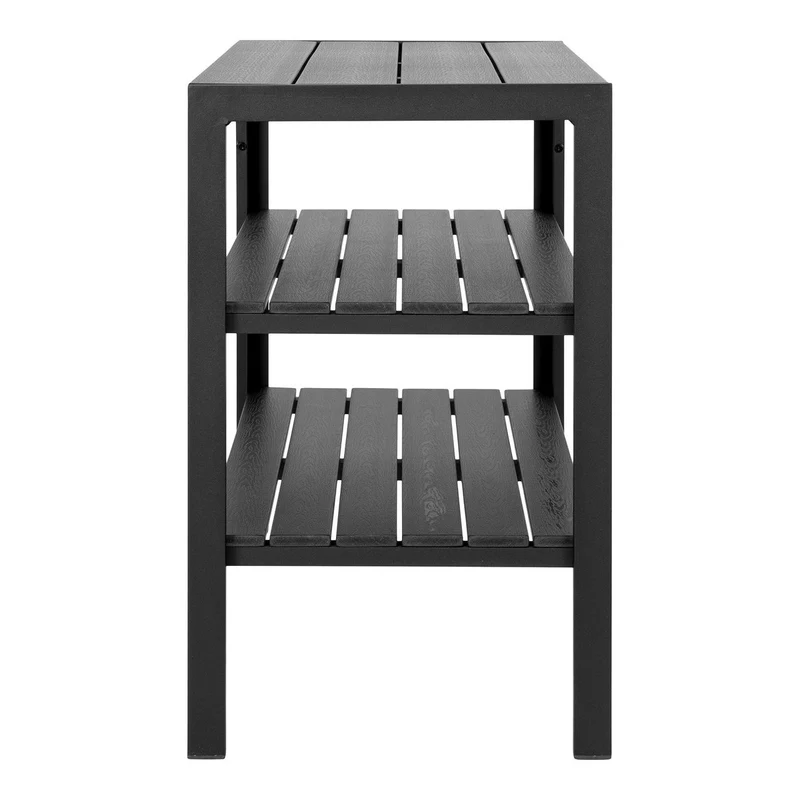 House Nordic Servierwagen Taormina – Aluminium/Kunststoff, Schwarz, 3 Ablagen, 45 × 75 × 75 cm