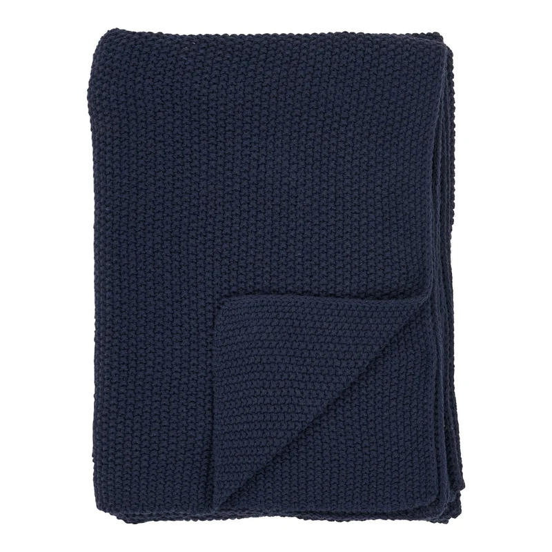 House Nordic Wohndecke Santos – Blau, 130 × 170 cm, Baumwolle