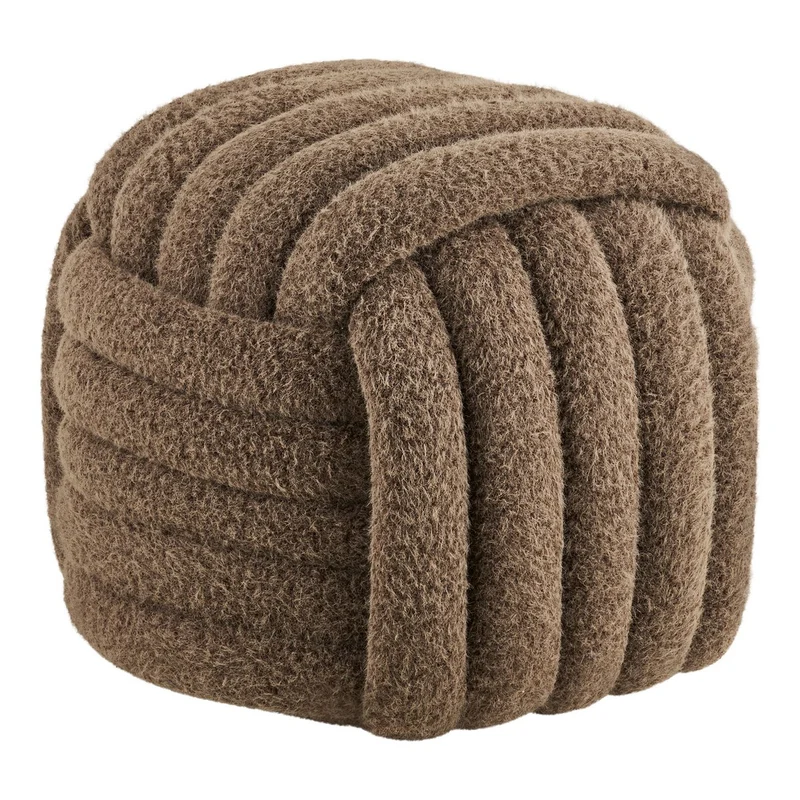 House Nordic Pouf Napier – braun, 48 × 48 × 43 cm