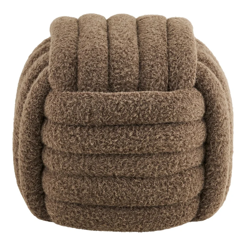 House Nordic Pouf Napier – braun, 48 × 48 × 43 cm