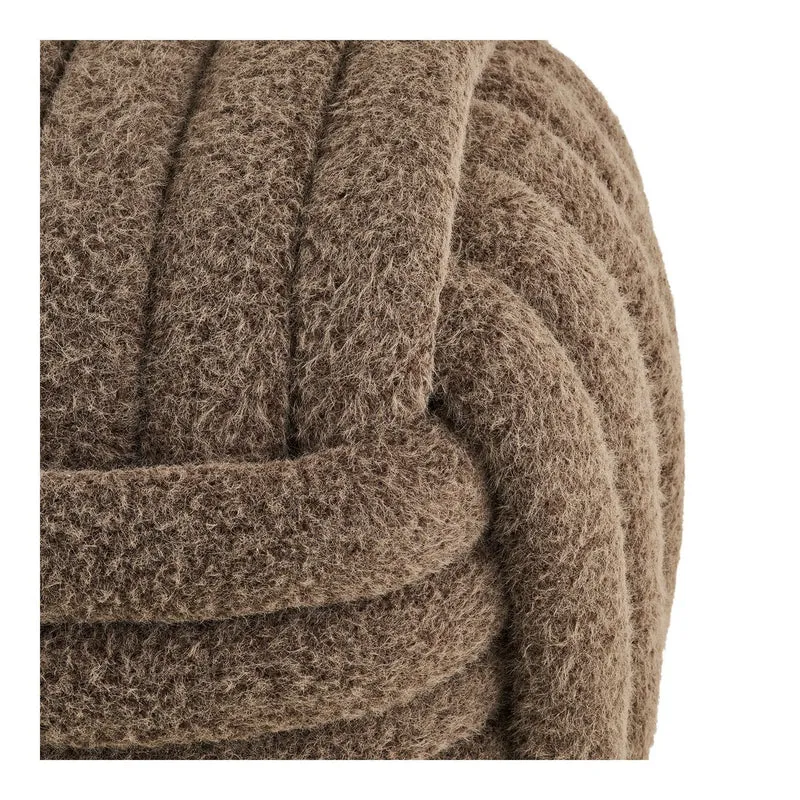 House Nordic Pouf Napier – braun, 48 × 48 × 43 cm