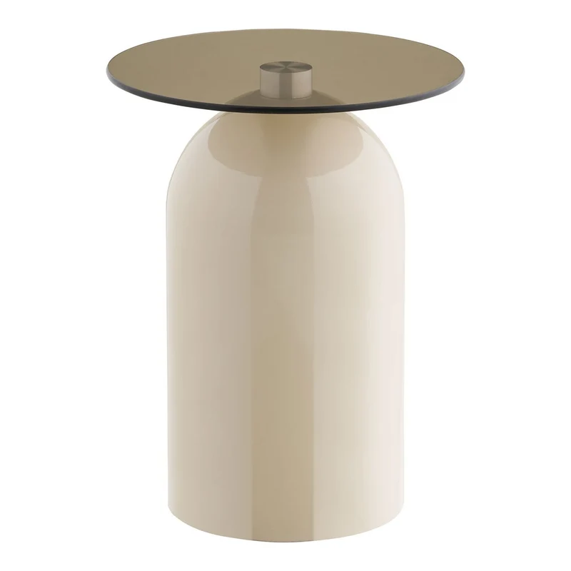 House Nordic Beistelltisch Ravello – gehärtetes Glas und Metall, Ø 40 cm