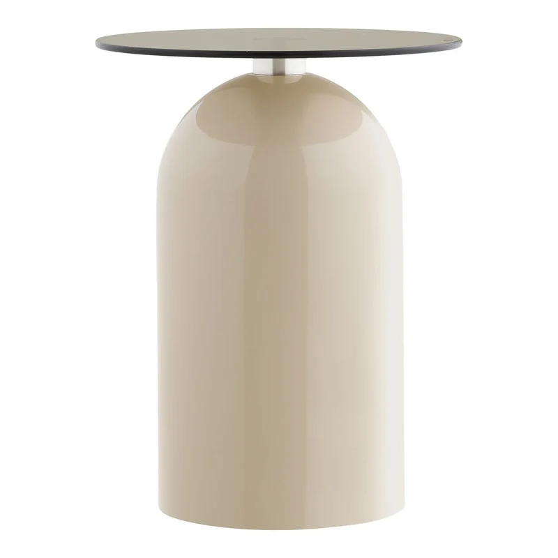 House Nordic Beistelltisch Ravello – gehärtetes Glas und Metall, Ø 40 cm