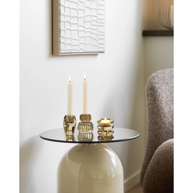 House Nordic Beistelltisch Ravello – gehärtetes Glas und Metall, Ø 40 cm